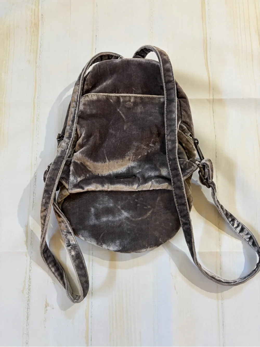 Rebecca Minkoff Pewter Velvet Mini Backpack